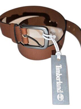 NWT Timberland Men's | Size 34 Genuine Leather Solid Brown Belt